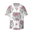 thumbnail image 1 of Wukai Cartoon Poodle Dog Men's Casual Short-Sleeve Button Down Shirt - Lightweight Summer Dress Shirt for Daily Wear-Large, 1 of 7