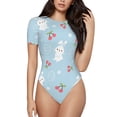 thumbnail image 1 of Naloa Easter Rabbit Women's Short-Sleeved Onesie, One-Piece Swimsuit for Parties, dates, clubs - Small, 1 of 9