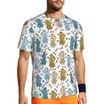 thumbnail image 1 of Wukai Cartoon Poodle Dog Print Men's Short-Sleeved Mesh T-Shirt,Quick-Dry Short Sleeve Workout T-Shirt-4X-Large, 1 of 8