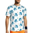 thumbnail image 1 of Wukai Cartoon Poodle Dog Print Men's Short-Sleeved Mesh T-Shirt,Quick-Dry Short Sleeve Workout T-Shirt-Large, 1 of 8