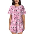 thumbnail image 1 of Wukai Cartoon Poodle Dog Women's Pajama Set,Short-Sleeve Top and Shorts with Elastic Waistband and Pockets for Loungewear, Yoga, and Casual Wear-4X-Large, 1 of 8