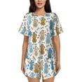thumbnail image 1 of Wukai Cartoon Poodle Dog Women's Pajama Set,Short-Sleeve Top and Shorts with Elastic Waistband and Pockets for Loungewear, Yoga, and Casual Wear-Large, 1 of 8