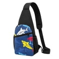 thumbnail image 1 of Wukai Cartoon Shark Versatile Chest Bag with Adjustable Strap and Multiple Pockets for Daily Use, Outdoor Sports, Shopping, and Excursions, 1 of 6