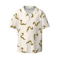 thumbnail image 1 of Wukai Cartoon Snake Men's Casual Short-Sleeve Button Down Shirt - Lightweight Summer Dress Shirt for Daily Wear-XX-Large, 1 of 7