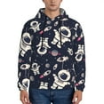 thumbnail image 1 of Wukai Cartoon Spaceship Print Men Hoodies Fleece Sweatshirts Long Sleeve Sweaters Pullover Fall Outfits Winter Clothes-Large, 1 of 7