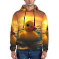 thumbnail image 1 of Wukai Cartoon Swimming Yellow Duck Print Men Hoodies Fleece Sweatshirts Long Sleeve Sweaters Pullover Fall Outfits Winter Clothes-3X-Large, 1 of 7