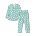 thumbnail image 1 of Wukai Cartoon Teeth1 Men's Long-Sleeve Pajama Set - Comfortable Sleepwear with Button-Down Shirt and Pants-Small, 1 of 6
