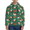 thumbnail image 1 of Wukai Cartoon Turkey Print Men Hoodies Fleece Sweatshirts Long Sleeve Sweaters Pullover Fall Outfits Winter Clothes-3X-Large, 1 of 7
