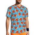 thumbnail image 1 of Wukai Cartoon Watermelon Print Men's Short-Sleeved Mesh T-Shirt,Quick-Dry Short Sleeve Workout T-Shirt-Medium, 1 of 8