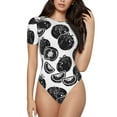thumbnail image 1 of Naloa Hand Drawn Tomatoes Women's Short-Sleeved Onesie, One-Piece Swimsuit for Parties, dates, clubs - Large, 1 of 9