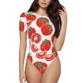 thumbnail image 1 of Naloa Hand Drawn Tomatoes Women's Short-Sleeved Onesie, One-Piece Swimsuit for Parties, dates, clubs - X-Large, 1 of 9
