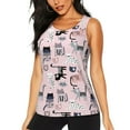 thumbnail image 1 of Wukai Cat Print &nbsp;Women's Workout Tank Top Mesh Yoga Shirts Athletic Running Tank Tops Athletic Gym Shirts - XX-Large, 1 of 8