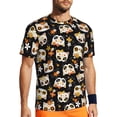 thumbnail image 1 of Wukai Cat Skulls and Flowers Print Men's Short-Sleeved Mesh T-Shirt,Quick-Dry Short Sleeve Workout T-Shirt-5X-Large, 1 of 8