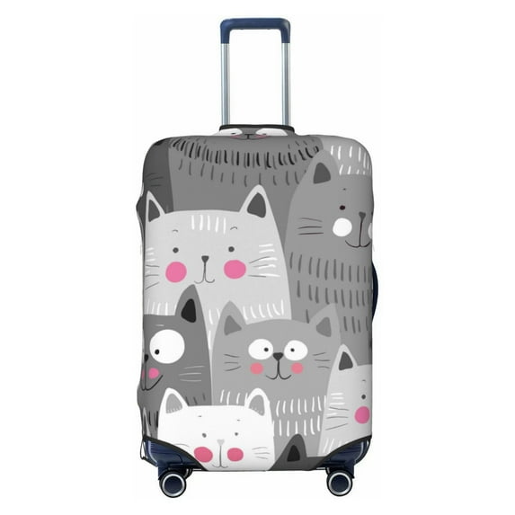 Wukai Cats Group Elastic Luggage Cover: Personalized Protection for Your Suitcase - Fits 19~29-inch, Washable & Durable Travel Companion-
