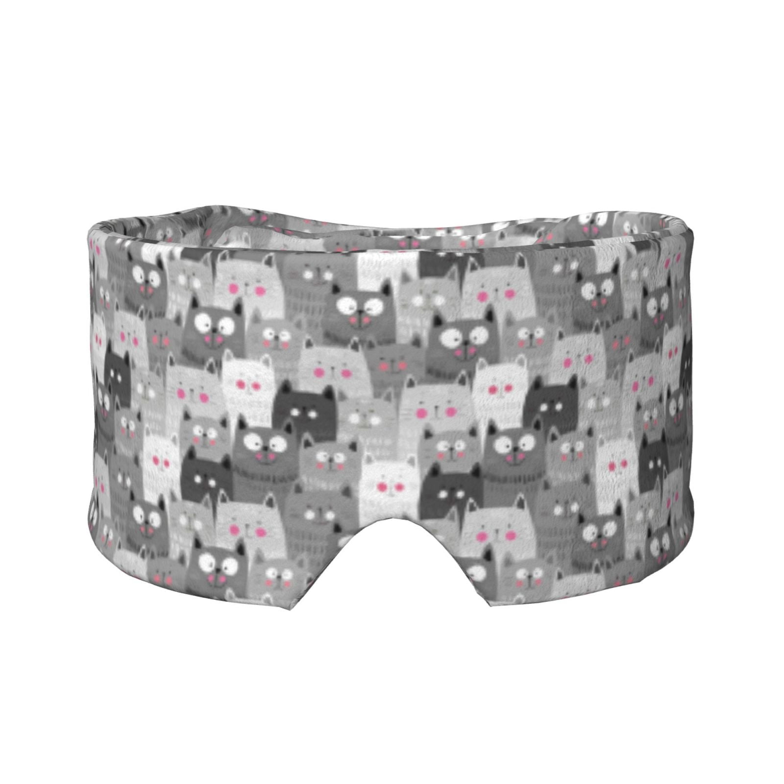 Wukai Cats Group Print Sleep Mask Eye Mask for Sleeping, Ultra Soft