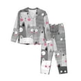 thumbnail image 1 of Wukai Cats Group Print Women's Pajama Set - Soft Long Sleeve Sleepwear for Comfort and Style-, 1 of 9