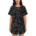 thumbnail image 1 of Wukai Chemistry Formulas 1 Print Women's Pajama Set - Short-Sleeve Top and Shorts with Elastic Waistband and Pockets for Loungewear, Yoga, and Casual Wear-XX-Large, 1 of 6