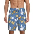 thumbnail image 1 of Wukai Chicken Family Men’s Short Pajama Pants With Pockets Soft Sleep Pj Shorts for Men-Small, 1 of 6