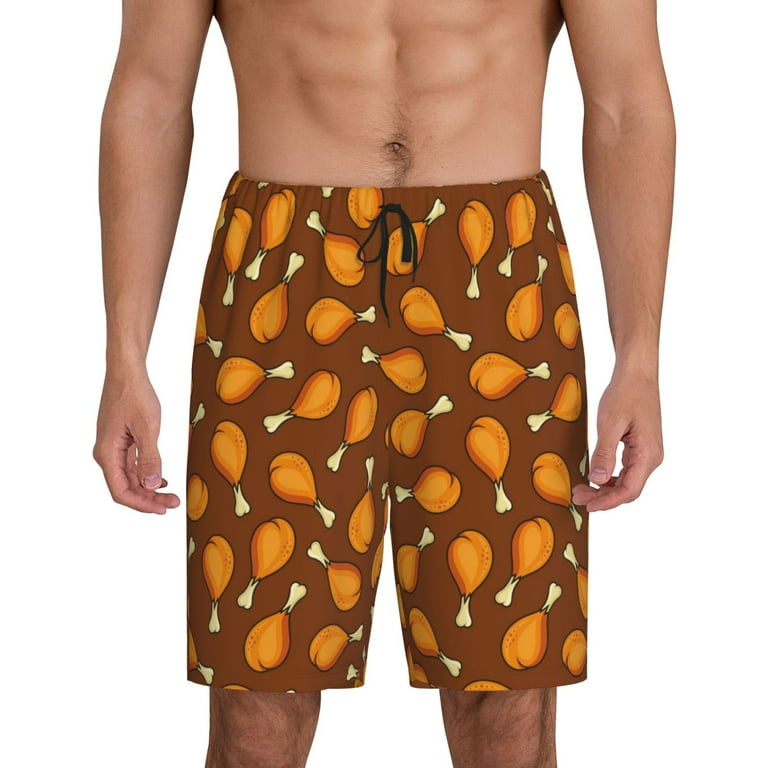Wukai Chicken Legs 1 Men's Short Pajama Pants With Pockets Soft