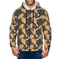 thumbnail image 1 of Wukai Chicken Legs Print Men's Zip-Up Hoodie,Fleece Full-Zip Hoodie for Men, Hooded Sweatshirt-3X-Large, 1 of 5