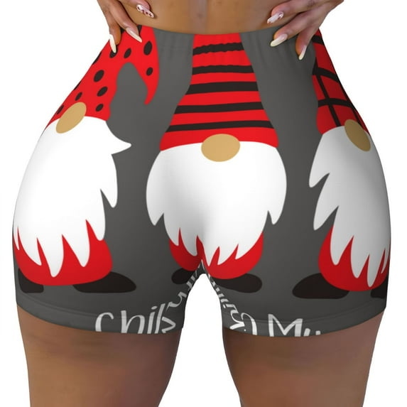 Wukai Chillin with My Gonme Print Pack Biker Shorts for Women Yoga Workout Gym Running Scrunch Active Shorts-XX-Large