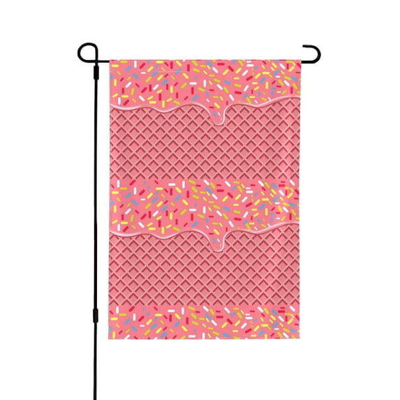 Wukai Chocolate with Flowing Cream Garden Flags Double Sided Welcome Garden Yard House Flags Outside Outdoor House (Only Flag)