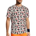 thumbnail image 1 of Wukai Christmas Cat Print Men's Short-Sleeved Mesh T-Shirt,Quick-Dry Short Sleeve Workout T-Shirt-6X-Large, 1 of 8