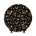 thumbnail image 1 of Wukai Christmas Cookie Reindeer Print Decorative Plate for Display,Bone China Decorative Plate, Ceramic Dinner Plate with Stand, Vertical Ceramic Plate-10in, 1 of 6