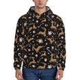 thumbnail image 1 of Wukai Christmas Cookie Reindeer Print Men Hoodies Fleece Sweatshirts Long Sleeve Sweaters Pullover Fall Outfits Winter Clothes-XX-Large, 1 of 7