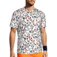 thumbnail image 1 of Wukai Christmas Elements Print Men's Short-Sleeved Mesh T-Shirt,Quick-Dry Short Sleeve Workout T-Shirt-Large, 1 of 8