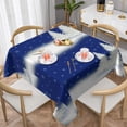 thumbnail image 1 of Wukai Christmas Fir Tree Waterproof Tablecloth for Kitchen Dining, Fits Square Tables for 2-4 Seats -60"x60", 1 of 7
