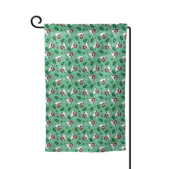 Wukai Christmas French Bulldog Print Garden Flag 12.5x18 Inch Double Sided Sun-resistant Rain-resistant, Wrinkle-resistant Colorfast(Only Flag)