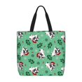 thumbnail image 1 of Wukai Christmas French Bulldog Print Reusable Grocery Bag Shopping Bags with Zipper Shoulder Shopping Handle Bag Suitable for Outdoor Convenient Daily Bag, 1 of 8