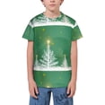 thumbnail image 1 of Wukai Christmas Green Youth Unisex Short Sleeve T-Shirt for Boys, Girls, Teens, and Kids-Small, 1 of 7