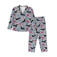 thumbnail image 1 of Wukai Christmas Hat Dachshund Print Women's Pajama Set,PJ Set,Lounge Sets For Women Soft Long Sleeve Sleepwear Comfort and Style-Large, 1 of 7