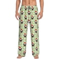 thumbnail image 1 of Wukai Christmas Hat French Bulldog Mens PJ Pajama Pants|Sleepwear Plaid PJs with Pockets|Men's Lightweight Open-Hem Lounge Pants-, 1 of 6