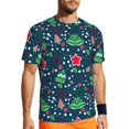 thumbnail image 1 of Wukai Christmas Print Men's Short-Sleeved Mesh T-Shirt,Quick-Dry Short Sleeve Workout T-Shirt-3X-Large, 1 of 8