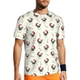 thumbnail image 1 of Wukai Christmas Pug Dog Print Men's Short-Sleeved Mesh T-Shirt,Quick-Dry Short Sleeve Workout T-Shirt-Large, 1 of 1