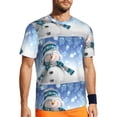 thumbnail image 1 of Wukai Christmas Snowman In The Snow Print Men's Short-Sleeved Mesh T-Shirt,Quick-Dry Short Sleeve Workout T-Shirt-4X-Large, 1 of 8