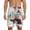 thumbnail image 1 of Wukai Christmas Snowman With Hat Men’s Short Pajama Pants With Pockets Soft Sleep Pj Shorts for Men-XX-Large, 1 of 6