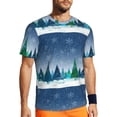 thumbnail image 1 of Wukai Christmas Trees Print Men's Short-Sleeved Mesh T-Shirt,Quick-Dry Short Sleeve Workout T-Shirt-X-Small, 1 of 8