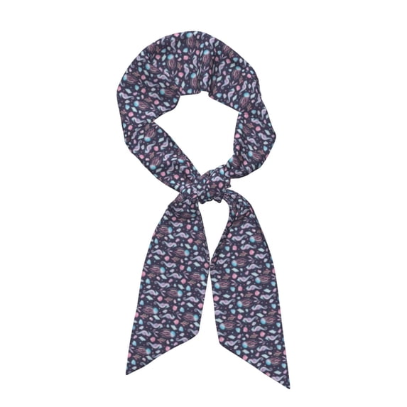 Wukai Christmas Village Print Hair Scarf for Women Fashion Silky Satin Headscarf Wrap Breathable Lightweight Neck Scarves For Handbag Accessories