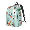 thumbnail image 1 of Wukai Christmas Winter Animals Durable Canvas Laptop Backpack,Adjustable Shoulder Straps,Water-Resistant,Large Capacity,Stylish Design, Fits 15-17in Laptops,Unisex for School,Office,Travel-Small, 1 of 5