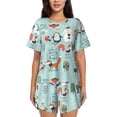 thumbnail image 1 of Wukai Christmas Winter Animals Women's Pajama Set,Short-Sleeve Top and Shorts with Elastic Waistband and Pockets for Loungewear, Yoga, and Casual Wear-XX-Large, 1 of 8