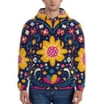 thumbnail image 1 of Wukai Cinco De Mayo Floral Print Men Hoodies Fleece Sweatshirts Long Sleeve Sweaters Pullover Fall Outfits Winter Clothes-Small, 1 of 1