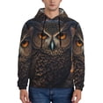 thumbnail image 1 of Wukai Classical Style Brown Owl Print Men Hoodies Fleece Sweatshirts Long Sleeve Sweaters Pullover Fall Outfits Winter Clothes-3X-Large, 1 of 7