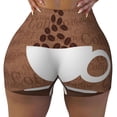 thumbnail image 1 of Wukai Coffee Cafe Cup Print Pack Biker Shorts for Women Yoga Workout Gym Running Scrunch Active Shorts-Large, 1 of 8