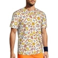 thumbnail image 1 of Wukai Coffee Donuts Print Men's Short-Sleeved Mesh T-Shirt,Quick-Dry Short Sleeve Workout T-Shirt-X-Small, 1 of 8