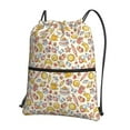thumbnail image 1 of Wukai Coffee Donuts Waterproof Drawstring Backpack with Zipper Pocket,Large Foldable Gym Bag for Women and Men, Perfect for Sports, Yoga, and Travel, 1 of 8