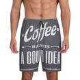 thumbnail image 1 of Wukai Coffee Is Always A Good Idea Men’s Short Pajama Pants With Pockets Soft Sleep Pj Shorts for Men-XX-Large, 1 of 6